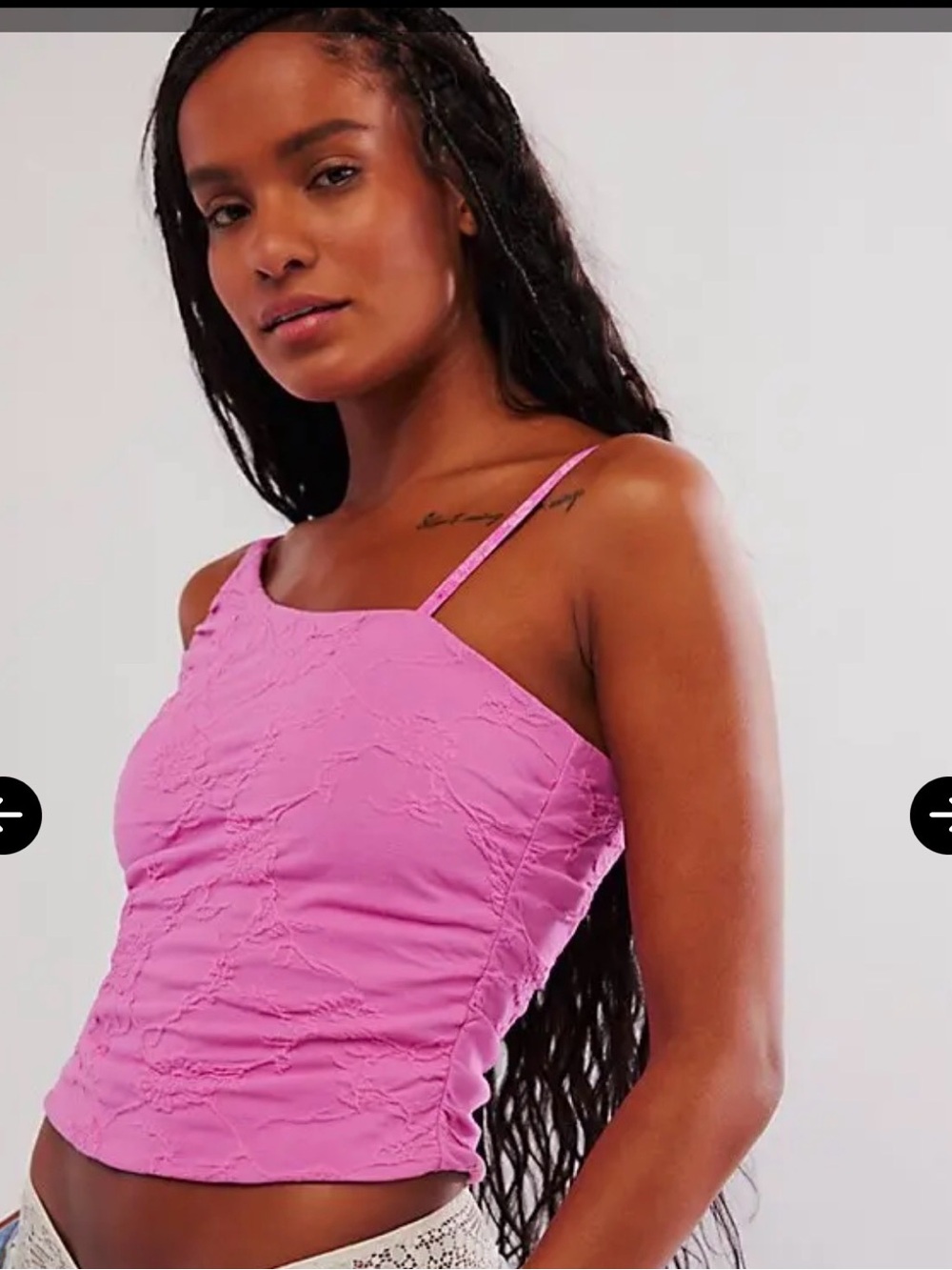 NWT Free People Pink Textured Spaghetti-Strap Camisole
